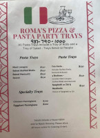 Roma's Pizza Pasta menu