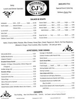 C J's Italian Restaurants menu