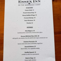 Essex Inn On The Adirondack Coast menu