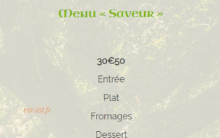 A L'orée De La Forêt Hôtel menu