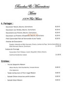 Bacchus Et Marmitons menu