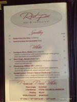 Red Fox Bar Restaurant menu