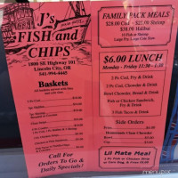 J's Fish Chips menu
