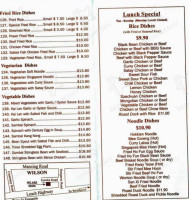 Eureka Chinese Restaurant menu
