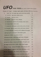 Ufo Thai Food menu
