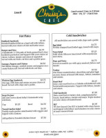 Chrissy's Cafe menu