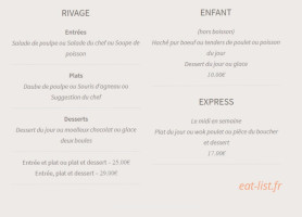 Le Relais Le Loir à Vélo menu