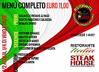 Italia Steak House menu