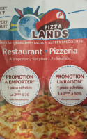 Pizza Lands menu