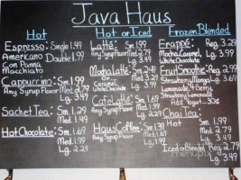 Java Haus menu