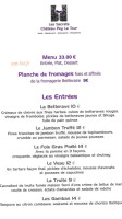 Les Secrets Chateau Pey La Tour menu