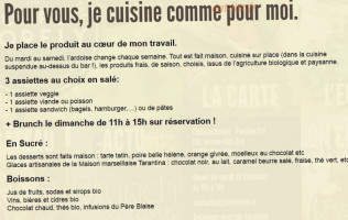 Café Borély menu