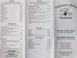Fisherman's Korner menu