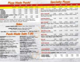 Teaford's Pizza Subs menu