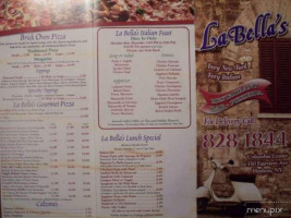 La Bella Pizza menu