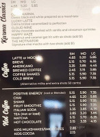 Karma Coffee And Bakery menu