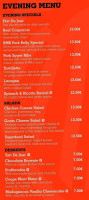 Restaurant Bar Du Mont Blanc menu