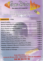 Sam's Délice menu