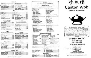 Canton Wok menu