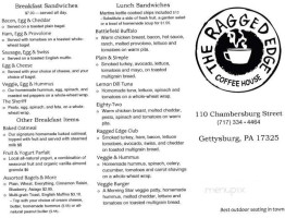 Ragged Edge Coffee House menu