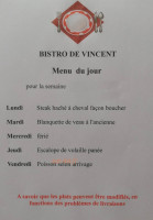 Bistro De Vincent menu