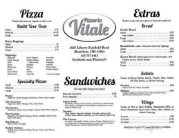 Pizzaria Vitale menu