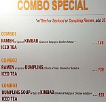 Seoul Kimbab menu