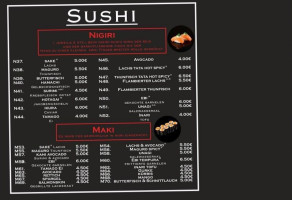 Onami Sushi Modern Kitchen menu