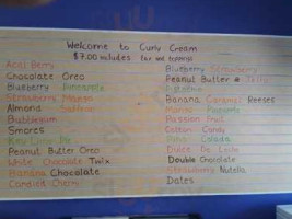 Curly Cream menu