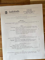 Ladybird's Luncheonette menu