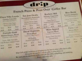 Drip Cafe menu