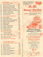 Ocean Garden Chinese menu