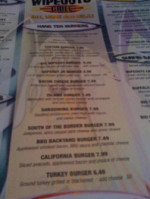 Wipeouts Grill menu