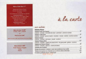 Maviel Cote Sud menu