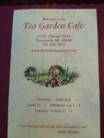 Tea Garden Cafe menu