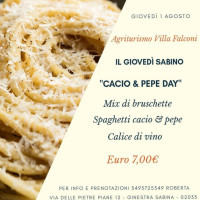 Villa Falconi menu