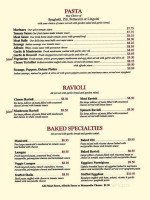 Elizabeth's Italian menu