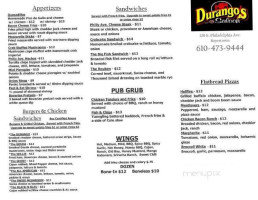 Durango's Saloon menu