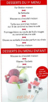 Au Bon Accueil Restaurant menu