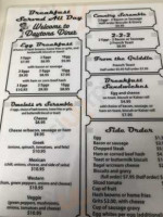 Daytona Diner menu