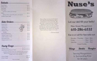 Nuse's Deli menu