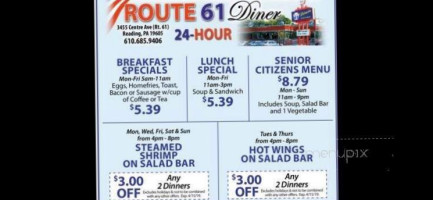 Route 61 Diner menu