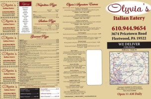 Olyvia's Italian Eatery menu