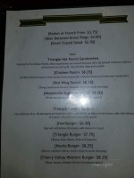 Triangle Tavern menu