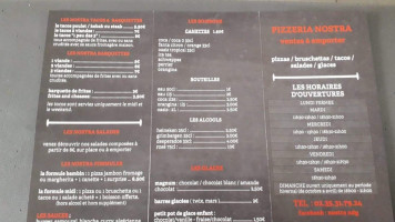 Pizzeria Nostra menu