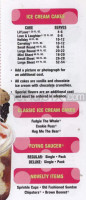 Carvel Ice Cream Bakery menu