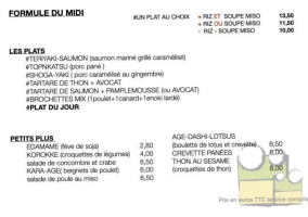 LES DEUX GRENOUILLES menu