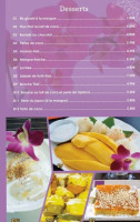 Asian Thai menu