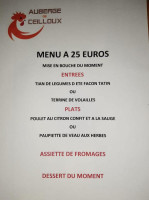 Auberge de Ceilloux menu