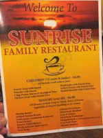 Sunrise Family menu